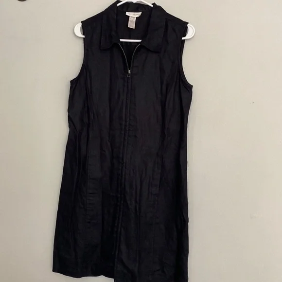 knee length dresses for ladies Jones New York White Linen Black Ribbon Stripe Dress main image 0